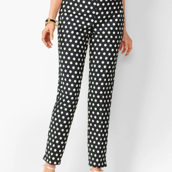 Talbots Pants - RSVP by Talbots Pants Size 6 Black White Polka Dot Jacquard Ankle Chatham
